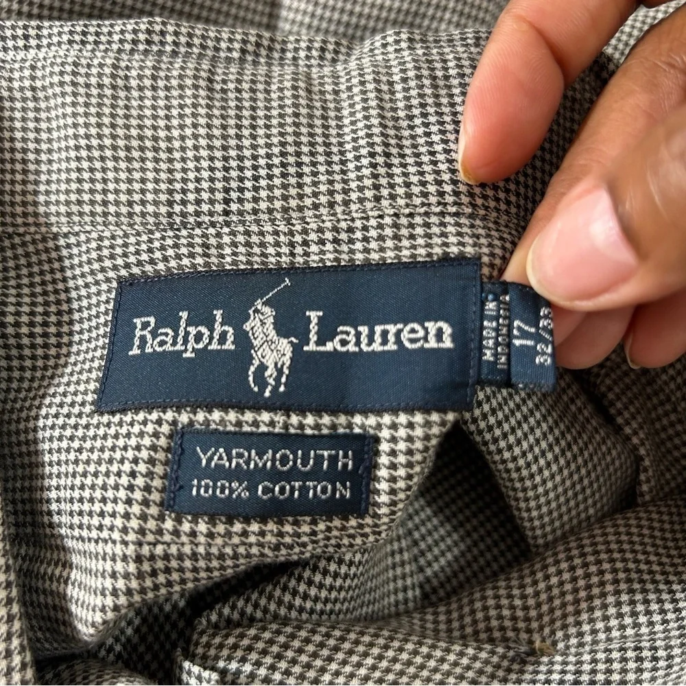 POLO Ralph Lauren Men's Button Down Yarmouth Shirt Navy White Size XL